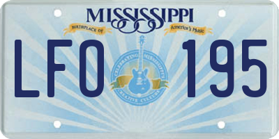 MS license plate LFO195