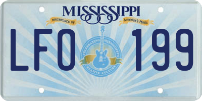 MS license plate LFO199