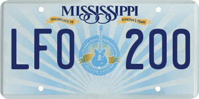 MS license plate LFO200