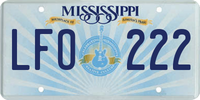 MS license plate LFO222