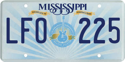 MS license plate LFO225