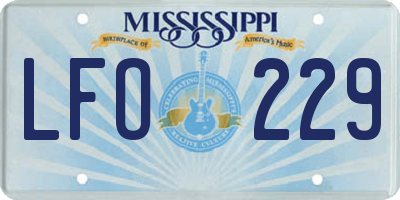 MS license plate LFO229