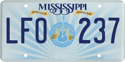 MS license plate LFO237