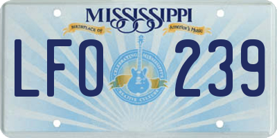 MS license plate LFO239