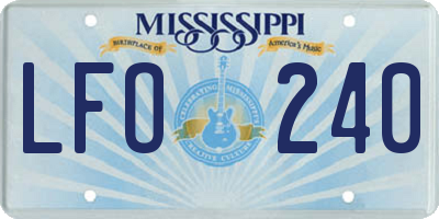 MS license plate LFO240