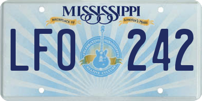 MS license plate LFO242