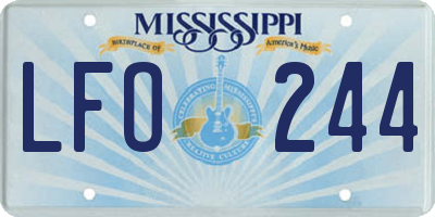 MS license plate LFO244