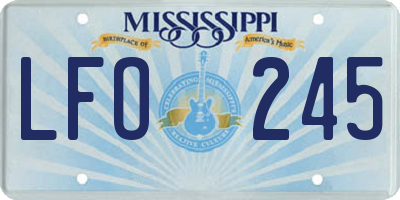 MS license plate LFO245