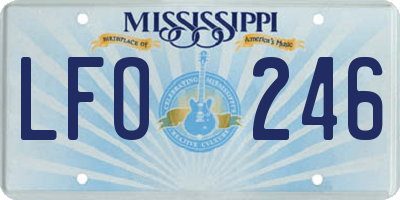 MS license plate LFO246
