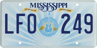 MS license plate LFO249