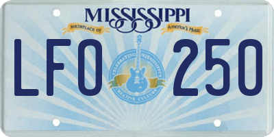 MS license plate LFO250