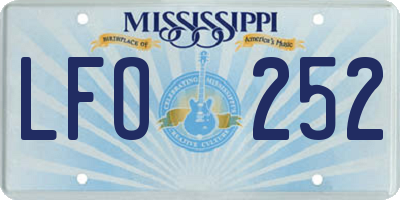 MS license plate LFO252