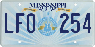 MS license plate LFO254