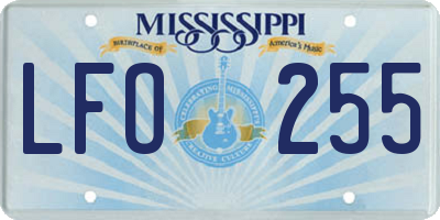 MS license plate LFO255