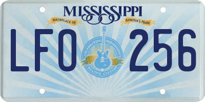 MS license plate LFO256