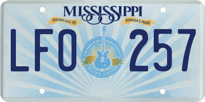 MS license plate LFO257