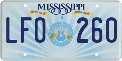 MS license plate LFO260