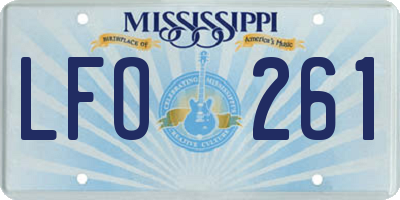 MS license plate LFO261