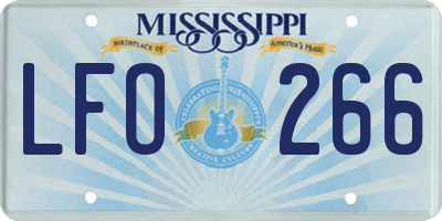 MS license plate LFO266