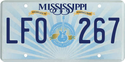 MS license plate LFO267