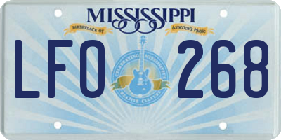 MS license plate LFO268
