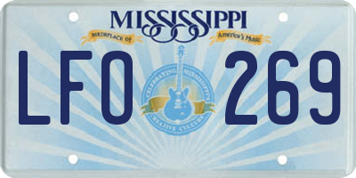 MS license plate LFO269
