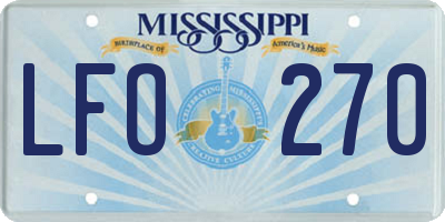 MS license plate LFO270