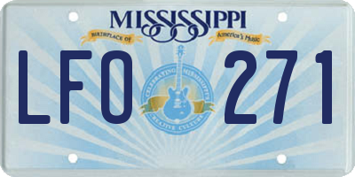 MS license plate LFO271