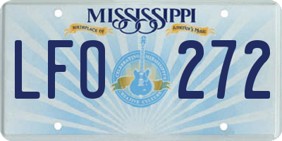 MS license plate LFO272