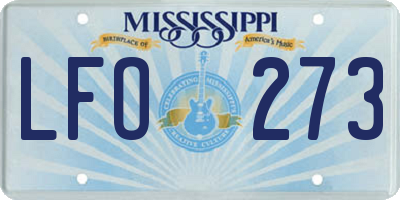 MS license plate LFO273