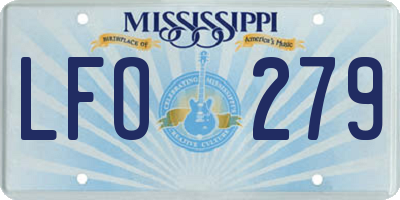 MS license plate LFO279