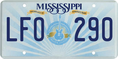 MS license plate LFO290