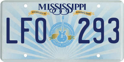MS license plate LFO293