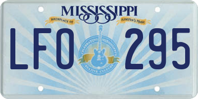 MS license plate LFO295