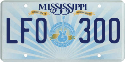 MS license plate LFO300