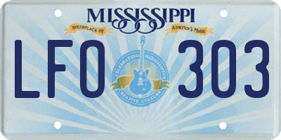 MS license plate LFO303