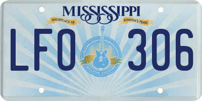 MS license plate LFO306