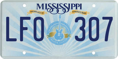MS license plate LFO307