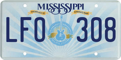 MS license plate LFO308