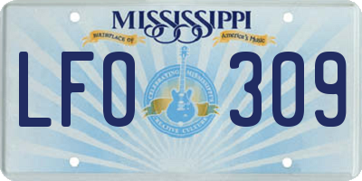 MS license plate LFO309