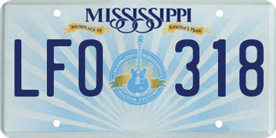 MS license plate LFO318