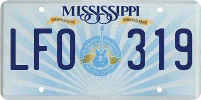 MS license plate LFO319