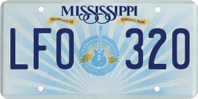 MS license plate LFO320