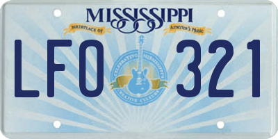 MS license plate LFO321