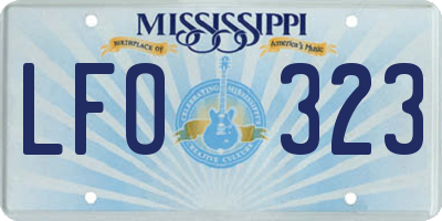 MS license plate LFO323