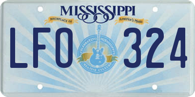 MS license plate LFO324