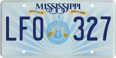 MS license plate LFO327