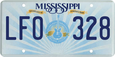 MS license plate LFO328