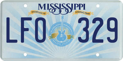 MS license plate LFO329