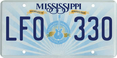 MS license plate LFO330